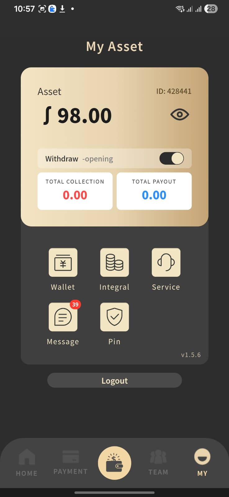 Shakti Pay assets screen